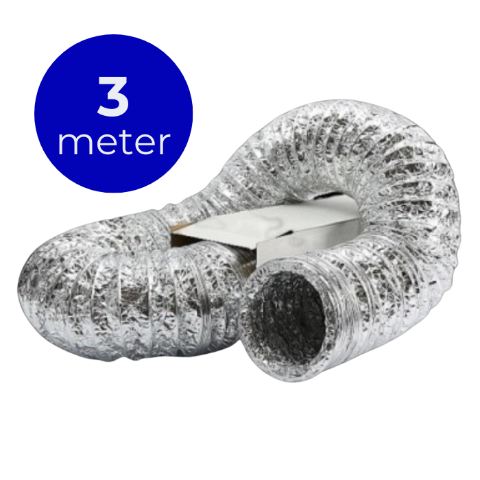 Flexibele Ventilatieslang Ongeïsoleerd - Aluminium - Ø 80mm - Lengte 3 Meter