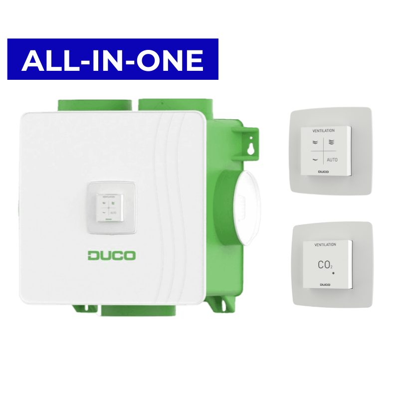 Ducobox Reno All-in-one - Randaarde + Rf Bediening, 1x Co2 Sensor & 1x Co2 Sensor Zonder Bediening