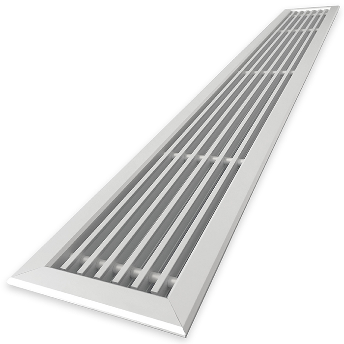 Tabletrooster Inbouw Voor Gatmaat (bxh) 1000 X 100mm - Rechte Staven - Aluminium